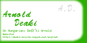 arnold deaki business card